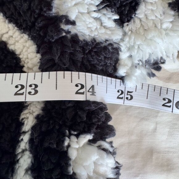 White and Black Swirl Sherpa Pullover Fleece - Picture 8 of 10